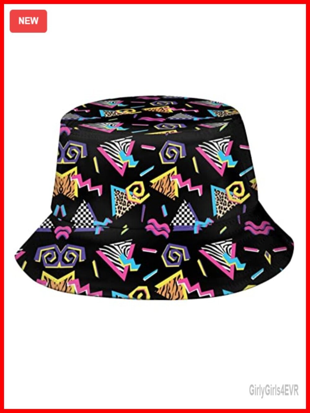 Retro 80s 90s Unisex Polyester Bucket Hat Packable Sun Hat